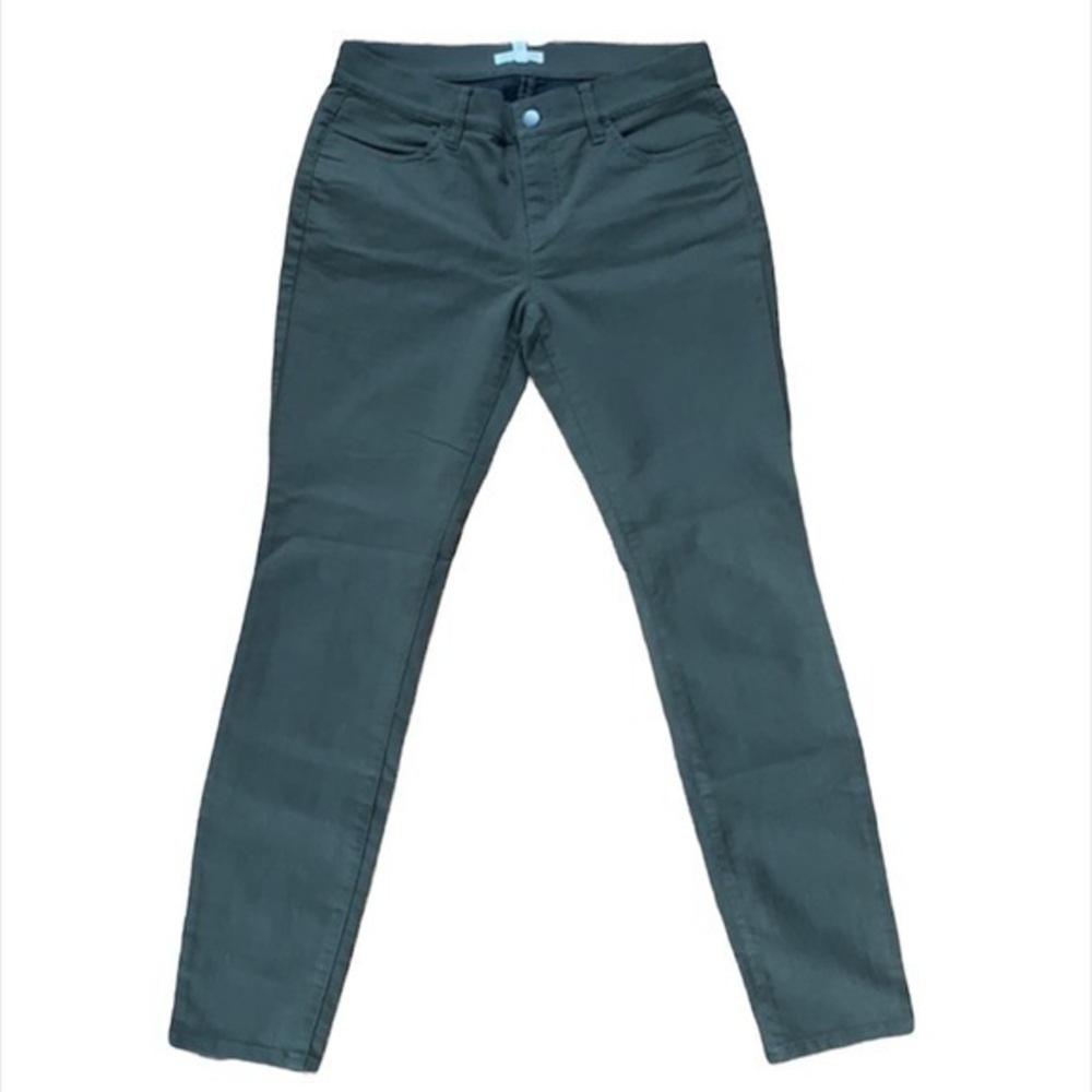Eileen Fisher pant olive green cotton poly Lycra five pocket jean pant in Sz 6P